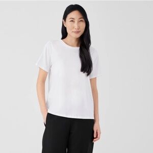 NWT Eileen Fisher Organic Pima Cotton Jersey Round Neck Tee